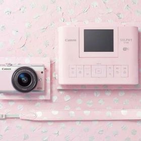 【中古】Canon ミラーレス一眼 EOS M100 リミテッドピンクフォトキット EF-M15-45 IS STM/SELPHY CP1300付属