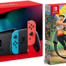 （セット商品）スイッチ 本体 (Switch) Joy-Con(L) ネオンブルー/(R) ネオンレッド + リングフィット アドベンチャー