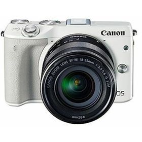 【中古】Canon ミラーレス一眼カメラ EOS M3 レンズキット(ホワイト) EF-M18-55mm F3.5-5.6 IS STM 付属 EOSM3WH-1855ISSTMLK(ミラーレス一眼)