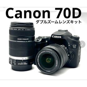 極美品 Canon EOS 70D ダブルズームレンズセット♪スマホとつながる♪(デジタル一眼)