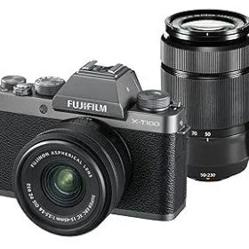 FUJIFILM ミラーレス一眼カメラ X-T100ダブルズームレンズキット ダークシルバー X-T100WZLK-DS