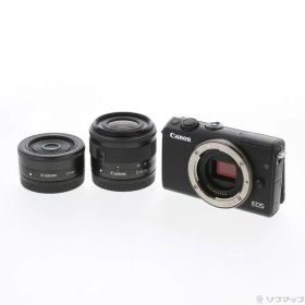 【中古】Canon(キヤノン) ミラーレス一眼カメラ EOS M100ブラック・ダブル レンズキット 【349-ud】