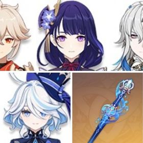 七七+ヌヴィレット+雷電将軍+アモスの弓+フリーナ3凸+刻晴+ティナリ+静水流転の輝き+楓原万葉+ジ | 原神のアカウントデータ、RMTの販売・買取一覧