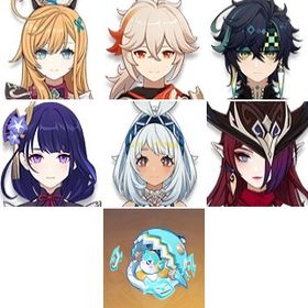 エスコフィエ+キィニチ+天空の脊+ムアラニ+チャスカ+雷電将軍+サーフィンタイム+楓原万葉1凸 | 原神のアカウントデータ、RMTの販売・買取一覧