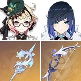 ディシア+ルミドゥースの挽歌+ディルック+夢見月瑞希+モナ+狼の末路+夜蘭+ティナリ+エミリエ+若水 | 原神のアカウントデータ、RMTの販売・買取一覧