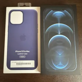 iPhone 12 pro max 256GB simフリー 美品純正レザー付き