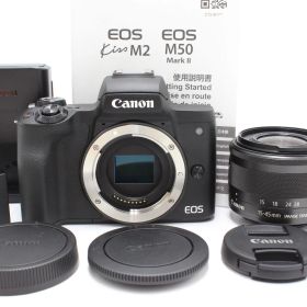1000ショット以下！Canon ミラーレス一眼カメラ EOS Kiss M2 レンズキット ブラック キヤノン