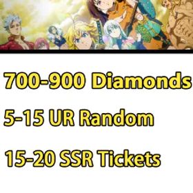 【海外】700-900ダイヤ|5-15 UR ランダム✅|15-20 SSR チケット✅ |ザ・ワン・エスカノール✅ | メリオダス✅