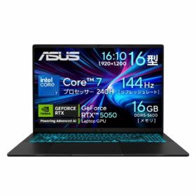 ASUS ノートパソコン ASUS Gaming V16 V3607VHC7165R5050WP ブラック V3607VH-C7165R5050WP (納期目安3週間~)