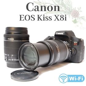 キヤノン(Canon)の美品✨超高画質✨Canon EOS KissX8i✨ダブルレンズ Wi-Fi対応(デジタル一眼)