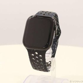 〔中古〕Apple(アップル) Apple Watch Series 10 GPS 46mm ジェットブラックアルミニウムケース ミッドナイトスカイNikeスポーツバンド〔196-ud〕