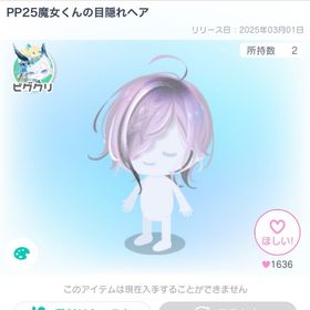 PP25魔女くんの目隠れヘア ×1 | ピグパ(ピグパーティ)のアカウントデータ、RMTの販売・買取一覧