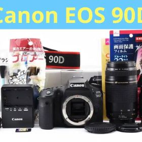 保証付き/一眼レフカメラ/Canon EOS 90D標準&望遠ダブルレンズセット
