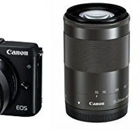 【中古】Canon ミラーレス一眼カメラ EOS M3 ダブルズームEVFキット(ブラック) EF-M18-55mm F3.5-5.6 IS STM EF-M55-200mm F4.5-6.3 IS STM 付属 EOS