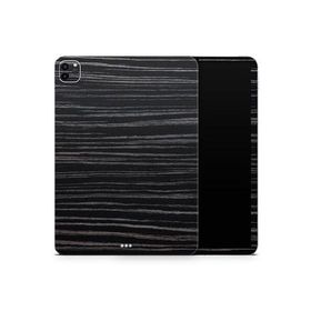 DesignSkinz - Compatible with iPad Pro 12.9" 3rd Gen - Skin Decal Protective Scratch Resistant Vinyl Wrap - Black Wood Texture_並行輸入
