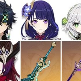 雷電将軍+ティナリ+チャスカ+夢見月瑞希+モナ2凸+草薙の稲光+キィニチ1凸+四風原典+山の王の長牙 | 原神のアカウントデータ、RMTの販売・買取一覧