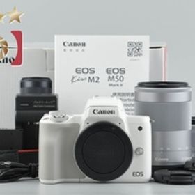 【中古】Canon キヤノン EOS Kiss M2 ダブルズームレンズキット ホワイト 元箱付き
