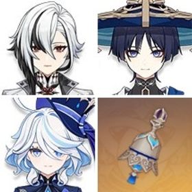 アルレッキーノ+モナ+トゥライトゥーラの記憶+七七1凸+ジン+ディシア+夢見月瑞希+フリーナ+放浪者 | 原神のアカウントデータ、RMTの販売・買取一覧