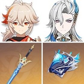 楓原万葉+ヌヴィレット2凸+七七+ジン+天空の刃+久遠流転の大典+蒼古なる自由への誓い+ディルック | 原神のアカウントデータ、RMTの販売・買取一覧