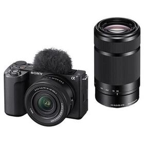 中古 1年保証 美品 SONY VLOGCAM ZV-E10 II ダブルズームレンズキット (PZ 16-50mm II + E 55-210mm) ブラック [ZV-E10M2X B]