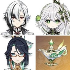 ディシア+ナヒーダ+閑雲+千夜に浮かぶ夢+ディルック+アルレッキーノ+刻晴+天空の脊+夢見月瑞希 | 原神のアカウントデータ、RMTの販売・買取一覧