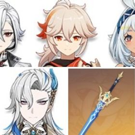 ヌヴィレット+始まりの大魔術+天空の巻+ムアラニ+楓原万葉+蒼古なる自由への誓い+アルレッキーノ | 原神のアカウントデータ、RMTの販売・買取一覧