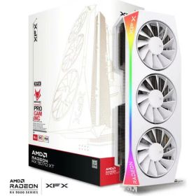 XFX Mercury AMD Radeon RX 9070XT OC White Gaming Edition with RGB 16GB GDDR6 RX-97TRGBBW9-GP/U