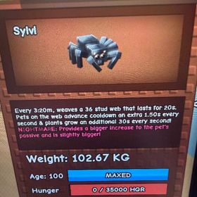 ナイトメイア メスパイダー 100キロ越え | ロブロックス(ROBLOX)のアカウントデータ、RMTの販売・買取一覧