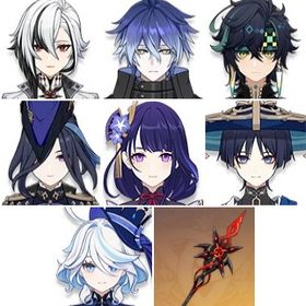 放浪者+キィニチ+赤月のシルエット+風鷹剣+フリンズ+天空の脊+アルレッキーノ+クロリンデ+フリーナ | 原神のアカウントデータ、RMTの販売・買取一覧