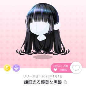 螺鈿光る優美な黒髪 1点 | ポケコロツイン(ポケツイ)のアカウントデータ、RMTの販売・買取一覧