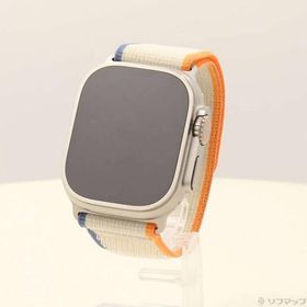 〔中古〕Apple(アップル) Apple Watch Ultra 2 GPS + Cellular 49mm チタニウムケース オレンジ／ベージュトレイルループ〔349-ud〕
