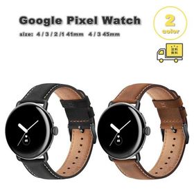 グーグル ピクセル ウォッチ PUレザー スリム ビジネス ステンレスバックル バンド 全2色 Google Pixel Watch 4 / 3 / 2 /1 41mm | 4 / 3 45mm 替えベルト