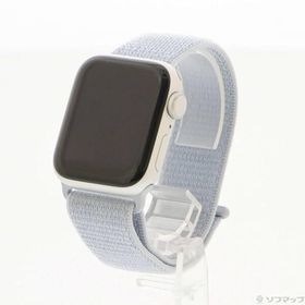 〔中古〕Apple(アップル) Apple Watch SE 第2世代 GPS 40mm シルバーアルミニウムケース ブルークラウドスポーツループ〔276-ud〕