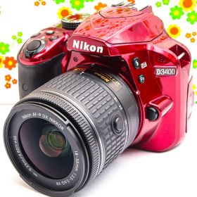 Nikon D3400 レッド ☆かわいい赤☆スマホ転送OK☆初心者向け一眼レフ