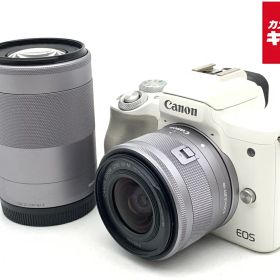 【中古】 【良品】 キヤノン EOS Kiss M2 ダブルズームキット ホワイト 【ミラーレス一眼】 【6ヶ月保証】