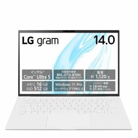【長期保証付】LGエレクトロニクス LG 14Z90S-VP56J LG gram 14型 Core Ultra 5/16GB/512GB エッセンスホワイト Windows 11Pro ノートパソコン 14Z90SVP56J