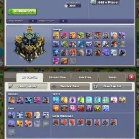 🏰 TH17 |⭐ 3025 ウォースター |⚔️ カンスト ヒーロー&ヒーローズ 装備 |💎 タイタンリーグ |🎖️ LV 213