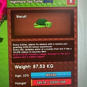 nightmare Sea Turtle 87.53kg海亀Cd20秒 | ロブロックス(ROBLOX)のアカウントデータ、RMTの販売・買取一覧