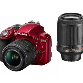 【中古】Nikon デジタル一眼レフカメラ D3300 ダブルズームキット レッド D3300WZRD