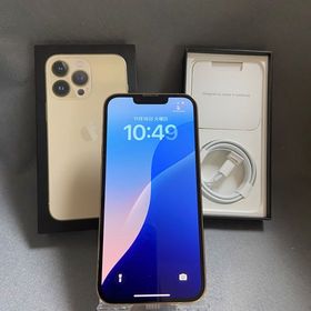 超美品 バッテリー純正品交換 国内版 SIMフリー iPhone13 Pro 128GB ゴールド色