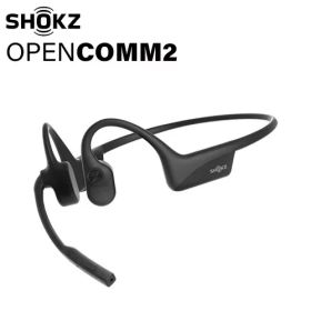 SHOKZ OpenComm2 SKZ-EP-000039 ビジネスモデル骨伝導ヘッドセット Bluetooth 通話 テレワーク イヤホン ワイヤレス