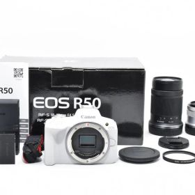 ★美品★元箱付き★キヤノン Canon EOS R50 ダブルレンズキット RF-S 18-45mm / 55-210mm IS STM ★ T76＃4834