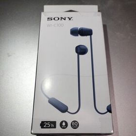 新品 ソニー ワイヤレスイヤホン ブルー WI-C100:Bluetooth対応/25時間スタミナ/IPX4防滴/DSEE搭載