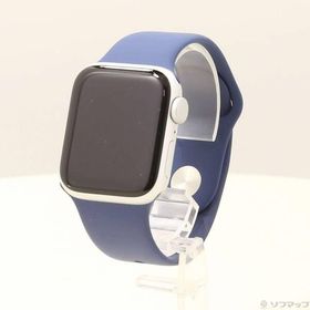 〔中古〕Apple(アップル) 〔展示品〕 Apple Watch SE 第2世代 GPS 40mm シルバーアルミニウムケース デニムスポーツバンド〔348-ud〕