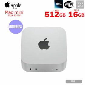 Apple Mac mini MU9E3J/A A3238 M4 2024 手のひらサイズ小型デスク [Apple M4 10コア メモリ16GB SSD512GB 無線 BT シルバー 純箱 ]：未開封