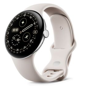 Pixel Watch 4 Wi-Fiモデル 45mm GA09308-US [Polished Silver アルミケース/Porcelain アクティブ バンド]