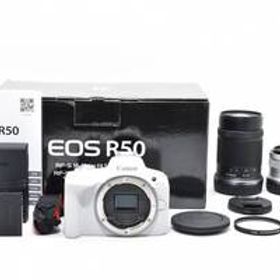 ★美品★元箱付き★キヤノン Canon EOS R50 ダブルレンズキット RF-S 18-45mm / 55-210mm IS STM ★ T76＃4834