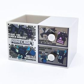 マインクラフト エンダードラゴン＆ウォーデン ペンスタンド付きプラチェスト 収納 小物入れ インテリア Minecraft