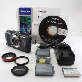 【中古】OLYMPUS デジタルカメラ STYLUS TG-3 Tough ブラック 1600万画素CMOS F2.0 15m防水 100kgf耐荷重 GPS+電子コンパス&内蔵Wi-Fi TG-3 BLK