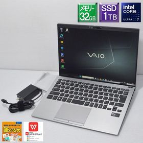 超美品 使用時間少 Win11Pro VAIO SX14-R VJS4R18 Core Ultra 7 155H 1.4GHz/メモリー32GB/SSD 1TB(NVMe)/WUXGA14型/Arc graphics/Wi-Fi7/09001